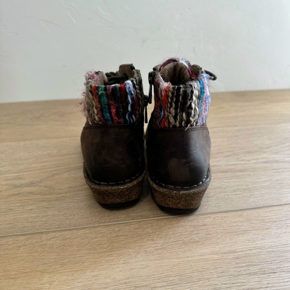 Aetrex Women’s Jolie Brown Leather Sweater Cuff Ankle Side Zip Boots Size 5 - Picture 7 of 8